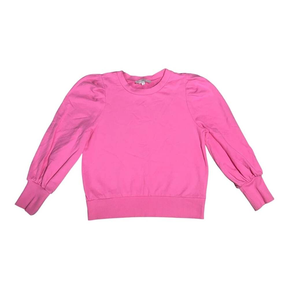 LOFT Puff Sleeve Sweatshirt Size L Pink